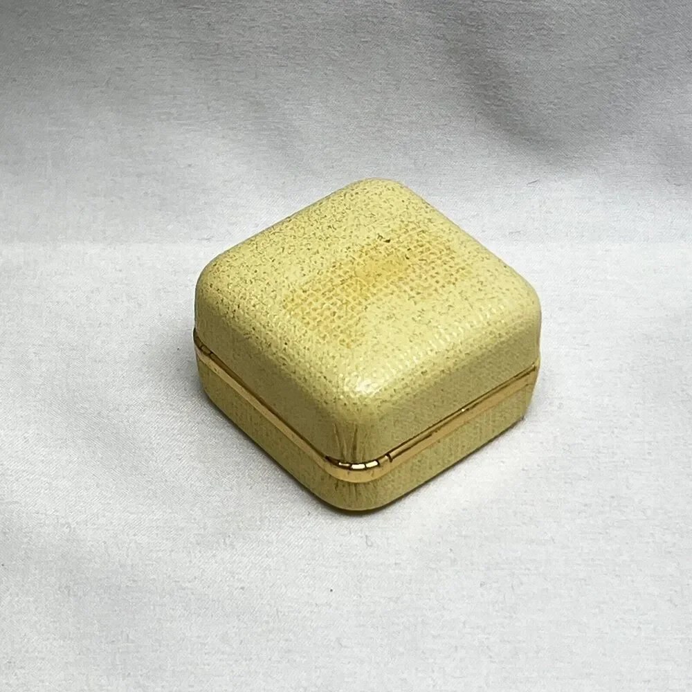 Vintage Jewelry Box For Earrings Branded 14KT. Gold RL Nostalgic Unique Gift Box